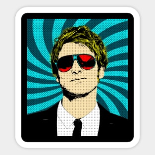 Pop Art Handsome Men Glasses Sticker